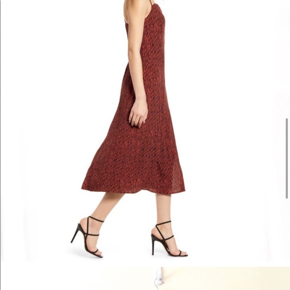 Nordstrom Leith Slinky Square Neck Strappy Midi Dress with side slit - Picture 5 of 6